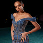 Oceanic Radiance Gown HL090 – Luxury Blue Evening Dress for Special Occasions
