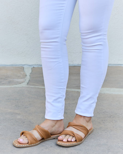 Qupid Summertime Fine Double Strap Twist Sandals - Opulent Empire