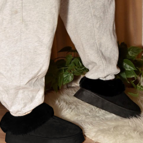 WILD DIVA Faux-Fur Platform Slip On Booties - Opulent Empire