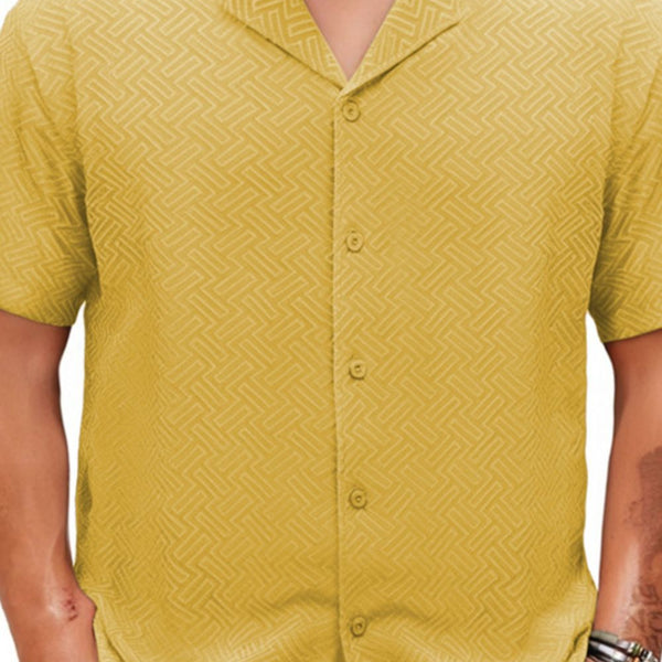 Men's Plus Size Button Down Short Sleeve Shirt - Opulent Empire