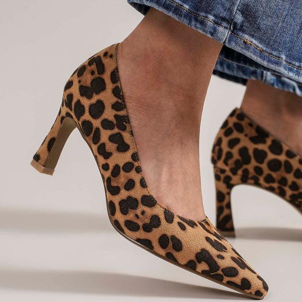 Beast Fashion Faux Suede Leopard Point Toe Pumps - Opulent Empire