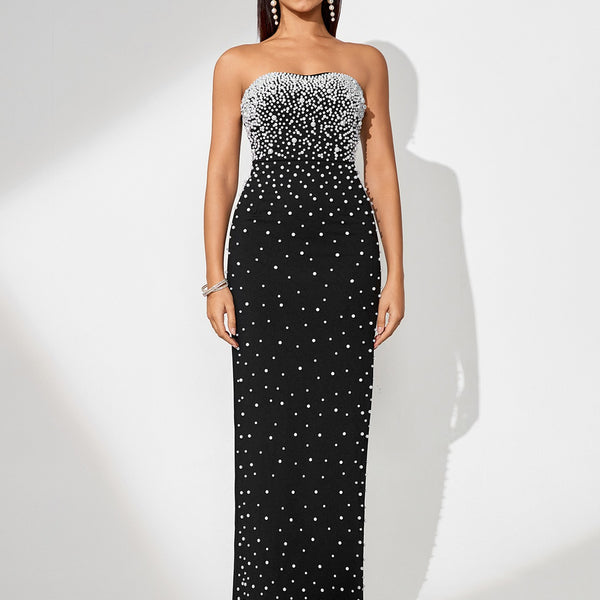 Black Pearl Maxi Bandage Dress - Opulent Empire