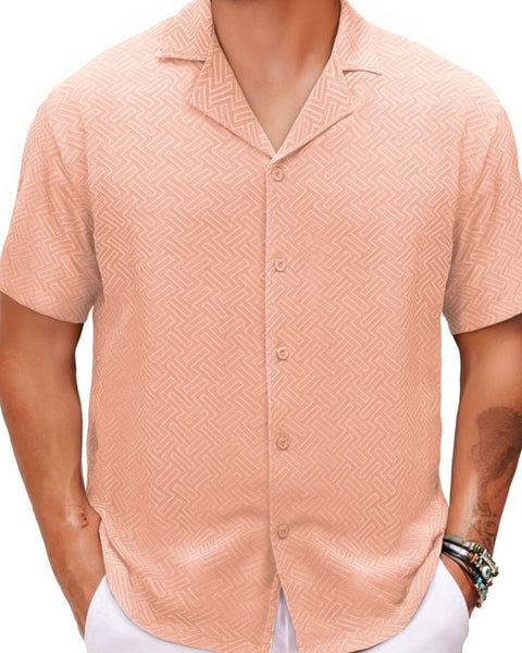 Men's Plus Size Button Down Short Sleeve Shirt - Opulent Empire