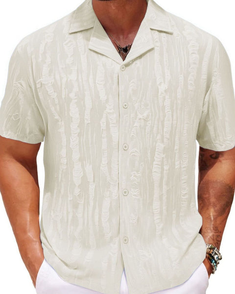 Men's Plus Size Collared Neck Short Sleeve Shirt - Opulent Empire