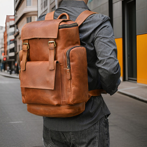 Carlton™ | Premium Casual Leather Backpack