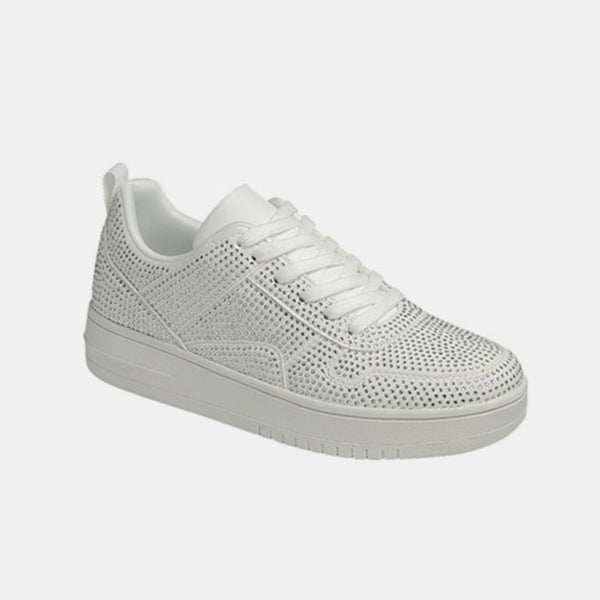 Forever Link Rhinestone Platform Flat Sneakers - Opulent Empire