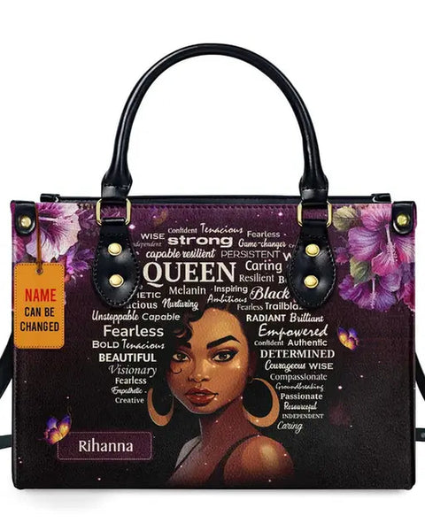 Luxury African Girl Print Leather Top-Handle Tote Handbag for Women - Opulent Empire