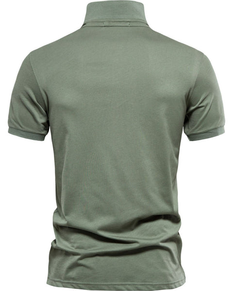 Men's Embroidered Collared Short Sleeve Polo - Opulent Empire