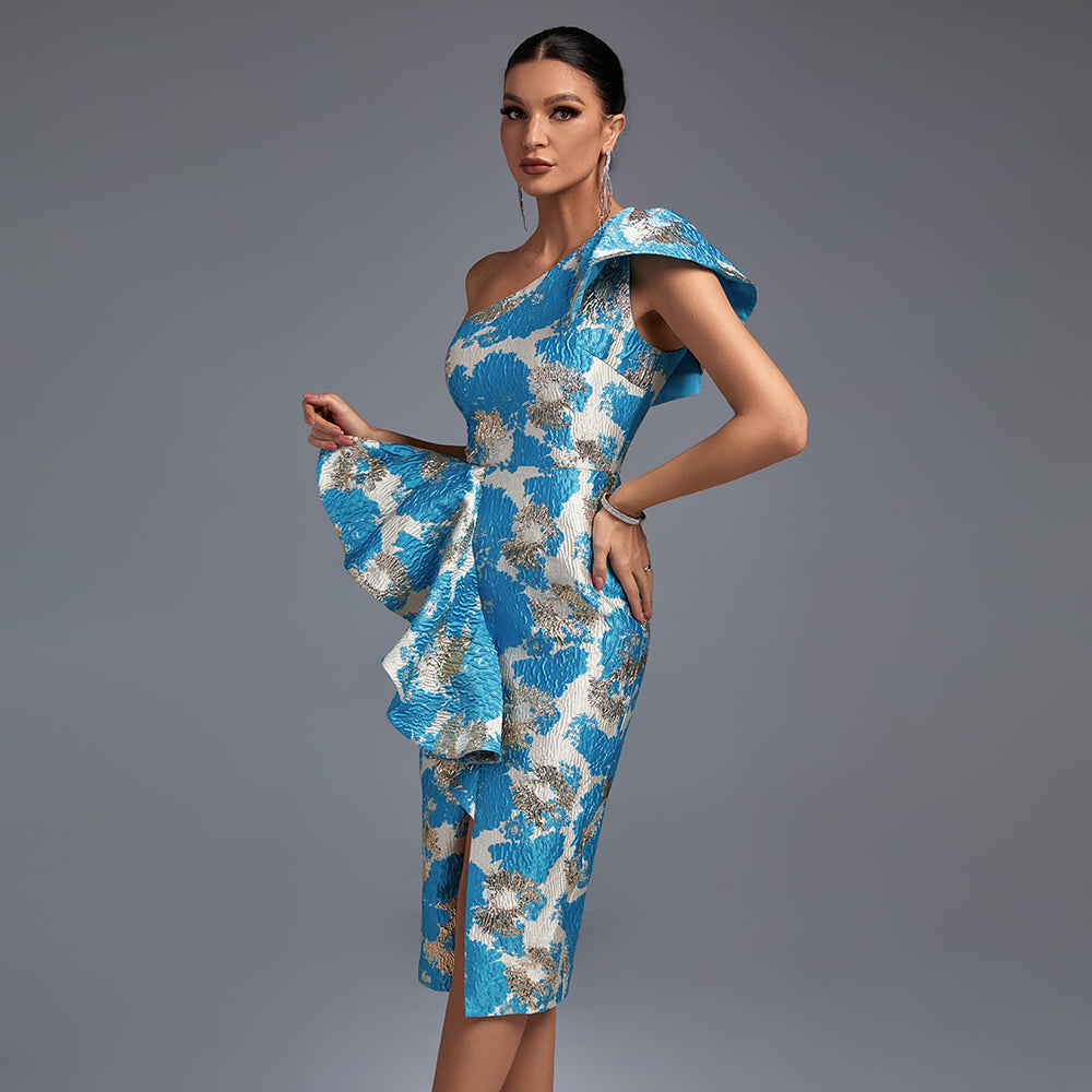 Long Bodycon Dress with Off-Shoulder Design and Elegant Slit