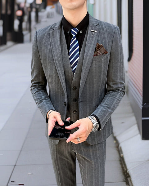 Udo™ | Premium Striped Suit 3-Piece Suit Set