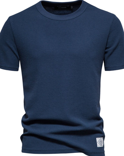 Men's Waffle-Knit Short Sleeve T-Shirt - Opulent Empire