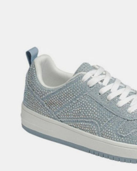 Forever Link Rhinestone Platform Flat Sneakers - Opulent Empire