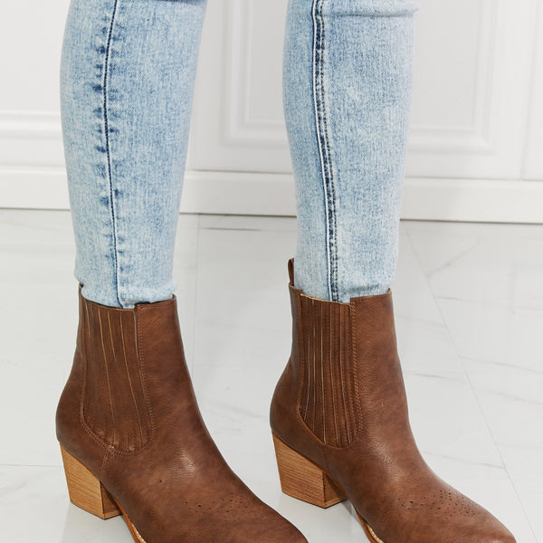 MMShoes Love the Journey Stacked Heel Chelsea Boot in Chestnut - Opulent Empire