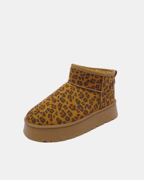 WILD DIVA Leopard Suede Round Toe Platform Booties - Opulent Empire