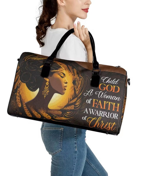 Zahara™ | Elegant African Warrior Faith Leather Duffel - Opulent Empire