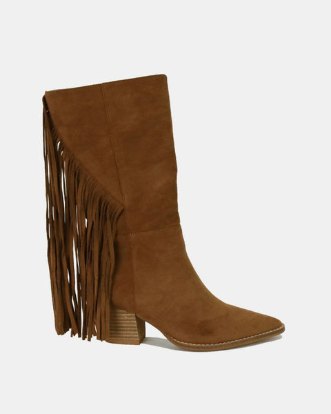 Beast Fashion Suede Fringe Point Toe Boots - Opulent Empire