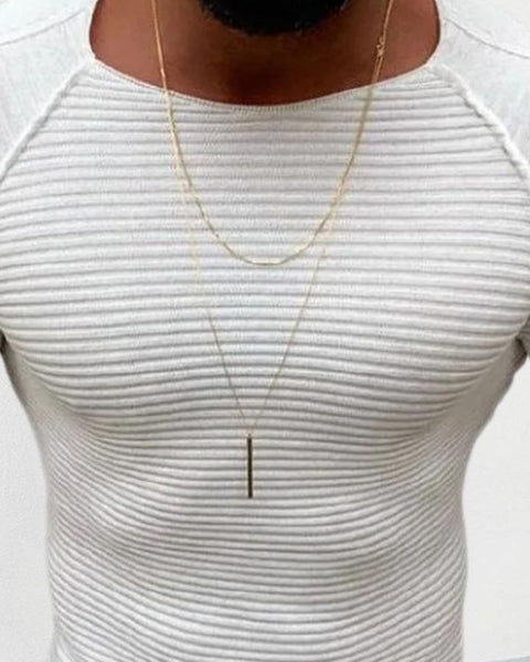 Men's Plus Size Round Neck Short Sleeve Top - Opulent Empire