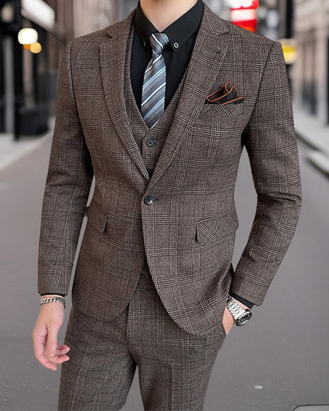 Hubert™ | Luxurious 3-Piece Checkered Suit