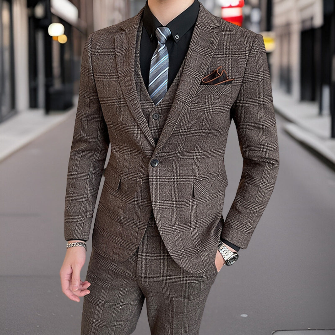 Hubert™ | Luxurious 3-Piece Checkered Suit