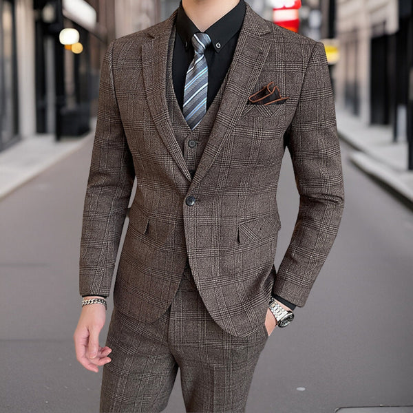 Hubert™ | Luxurious 3-Piece Checkered Suit