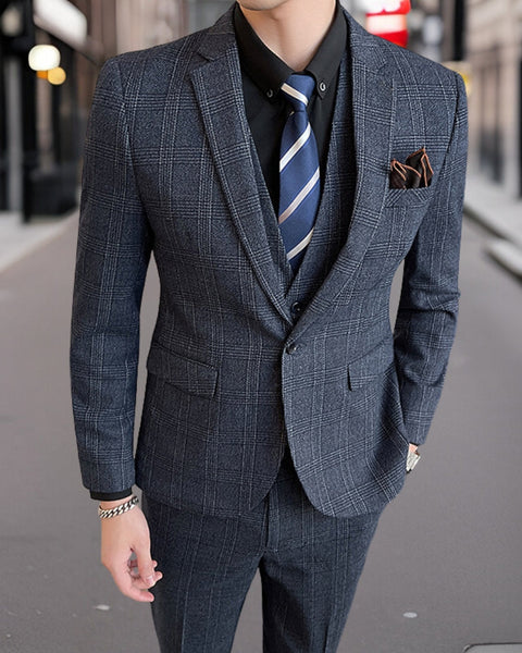 Hubert™ | Luxurious 3-Piece Checkered Suit
