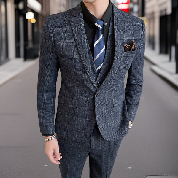 Hubert™ | Luxurious 3-Piece Checkered Suit