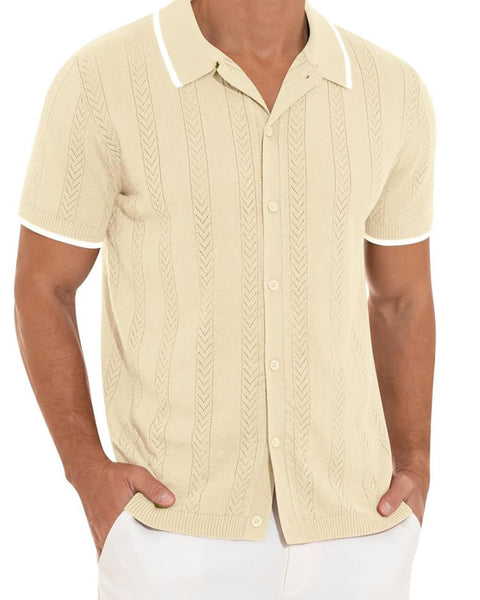 Men's Full Size Button Down Short Sleeve Shirt Plus Size - Opulent Empire