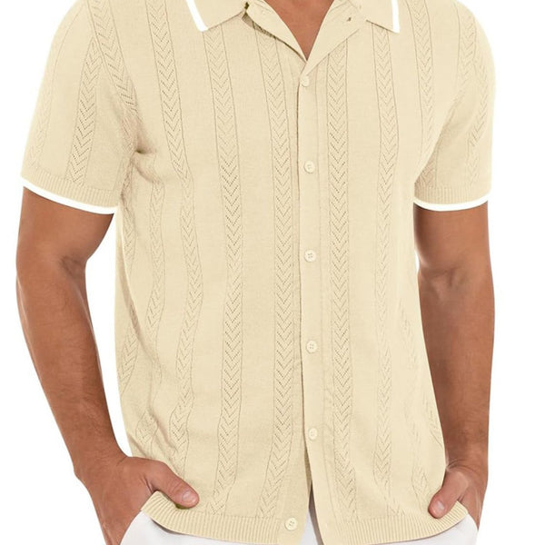 Men's Full Size Button Down Short Sleeve Shirt Plus Size - Opulent Empire