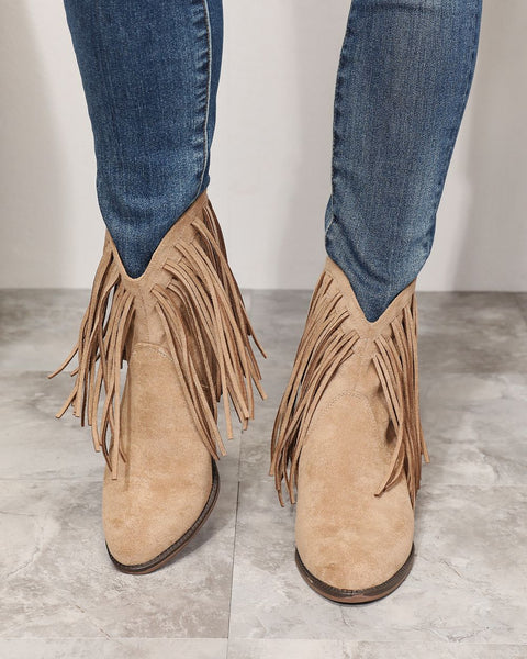 Legend Women's Fringe Cowboy Western Ankle Boots - Opulent Empire