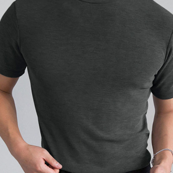 Men's Full Size Mock Neck Short Sleeve T-Shirt Plus Size - Opulent Empire