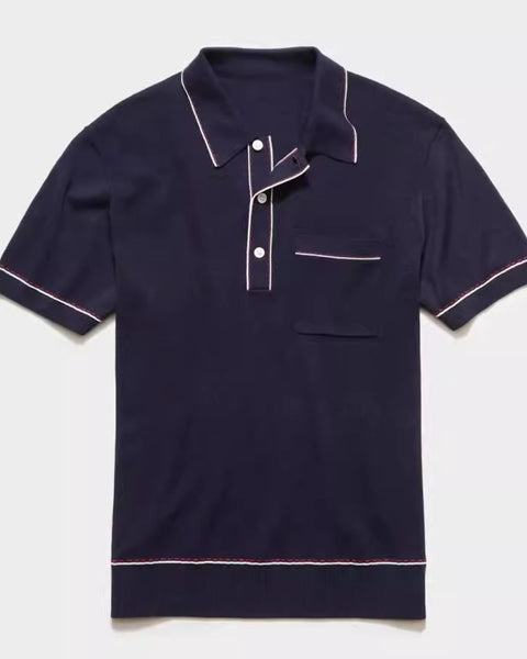 Men's Plus Size Button Detail Short Sleeve Polo - Opulent Empire