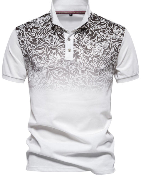 Men's Printed Collared Neck Short Sleeve Polo - Opulent Empire