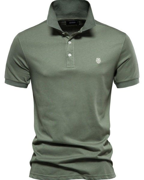 Men's Embroidered Collared Short Sleeve Polo - Opulent Empire