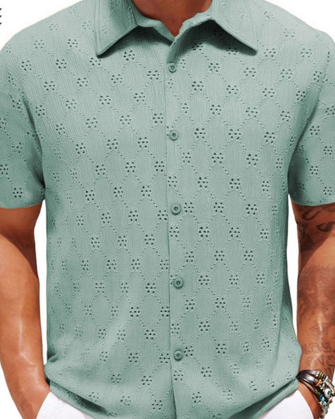 Men's Plus Size Button Down Short Sleeve Shirt - Opulent Empire