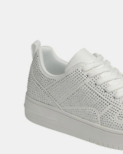 Forever Link Rhinestone Platform Flat Sneakers - Opulent Empire