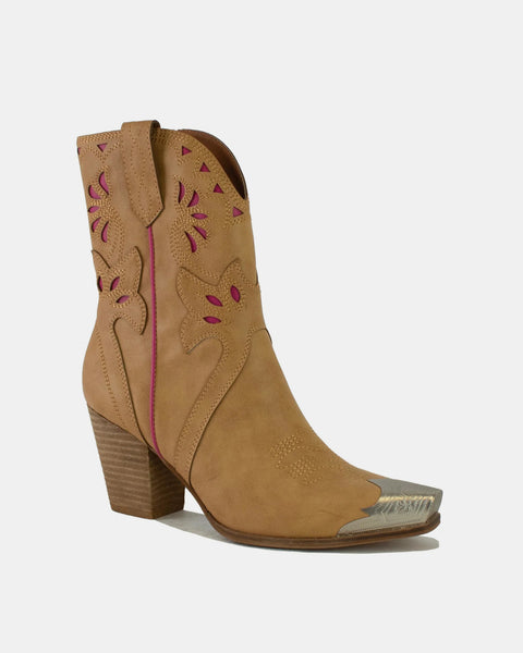 Beast Fashion Cut-Out Floral Embroidery Boots - Opulent Empire