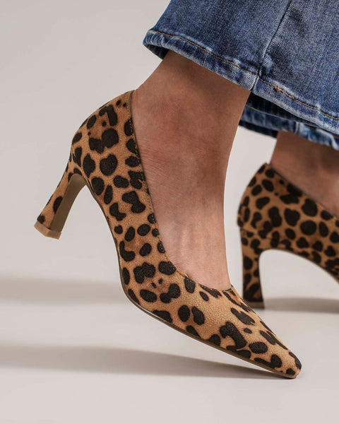Beast Fashion Faux Suede Leopard Point Toe Pumps - Opulent Empire