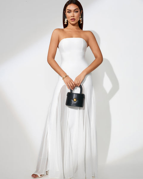 Colored Solid Mesh Lace Dress