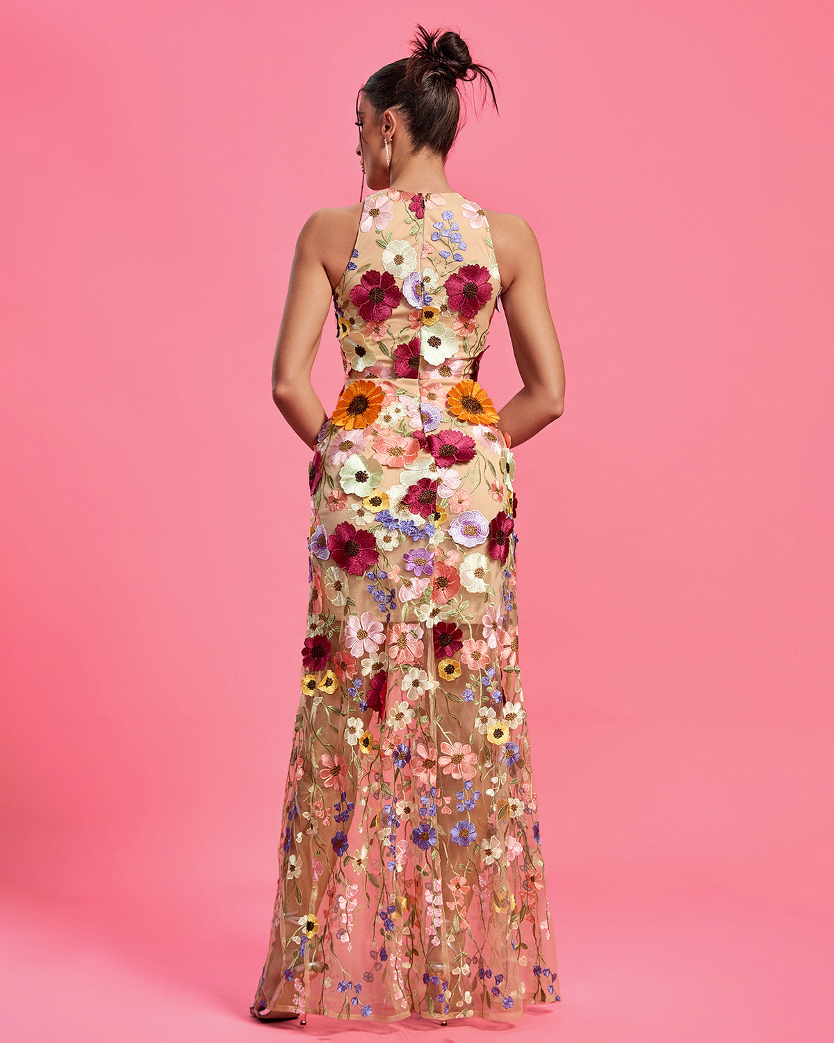 Maraya Floral Applique Maxi Dress
