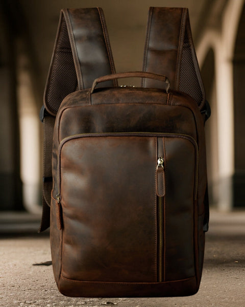 Cameron™ | Handcrafted Retro Leather Backpack