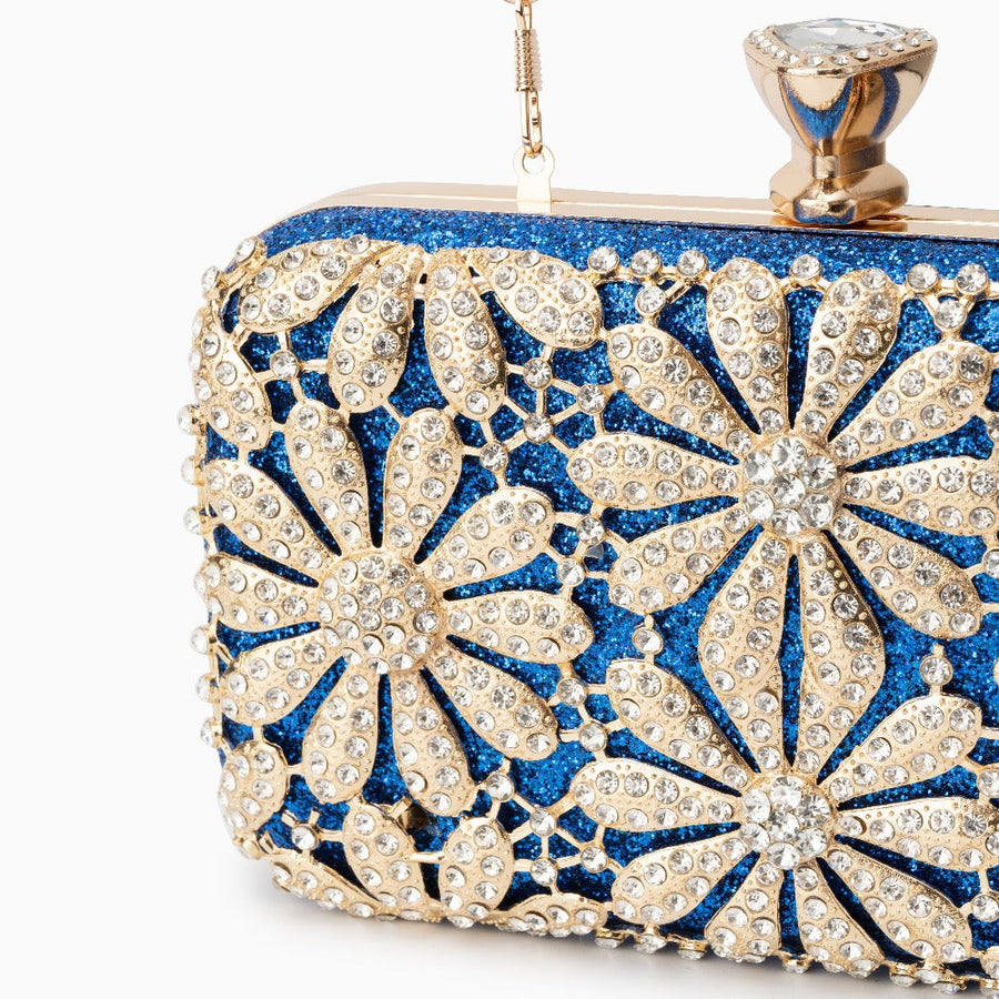 Flower Rhinestones Clutch Bag - Opulent Empire