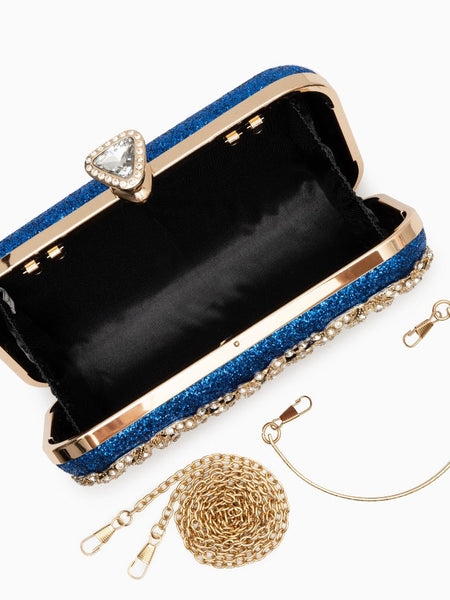 Flower Rhinestones Clutch Bag - Opulent Empire
