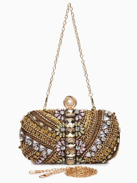 Cynthia Beaded Embroidery Clutch Bag - Opulent Empire