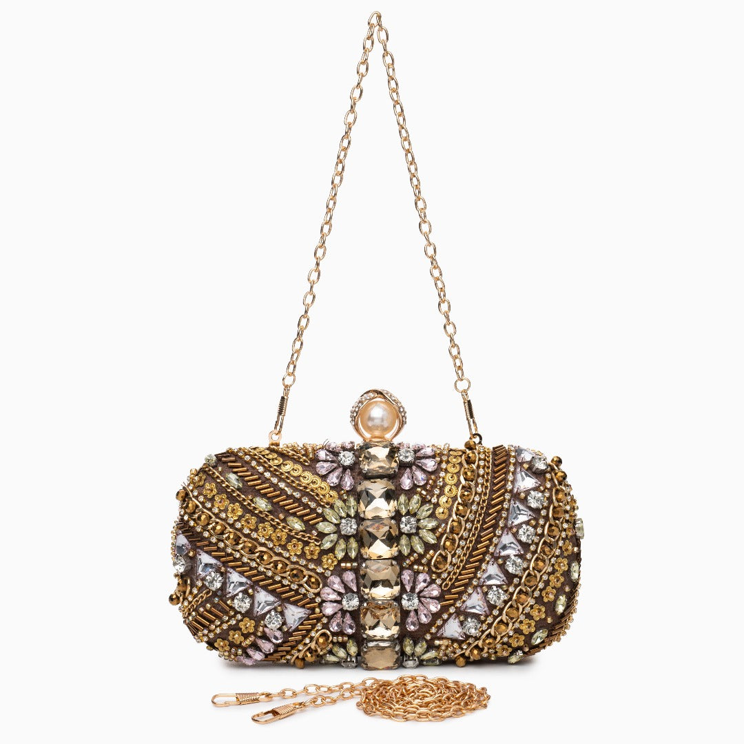 Cynthia Beaded Embroidery Clutch Bag - Opulent Empire