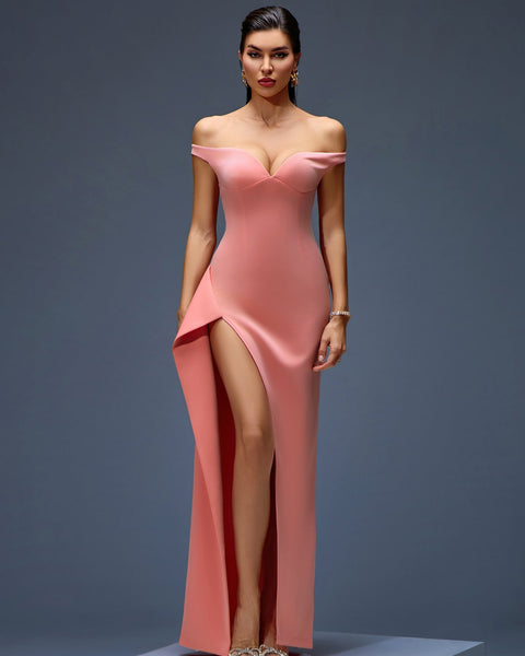 Elegant and Comfortable Asymmetric Off-Shoulder Maxi Dress