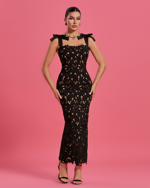 Sexy Lace Dress with Cutout and Elegant Straps