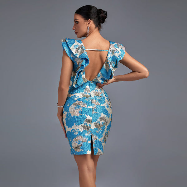 I Love dress with V neckline sleeveless and pleated skirt