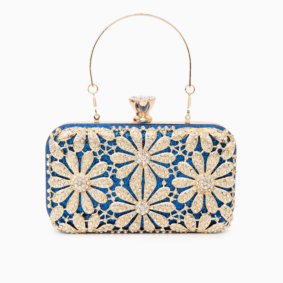Flower Rhinestones Clutch Bag - Opulent Empire