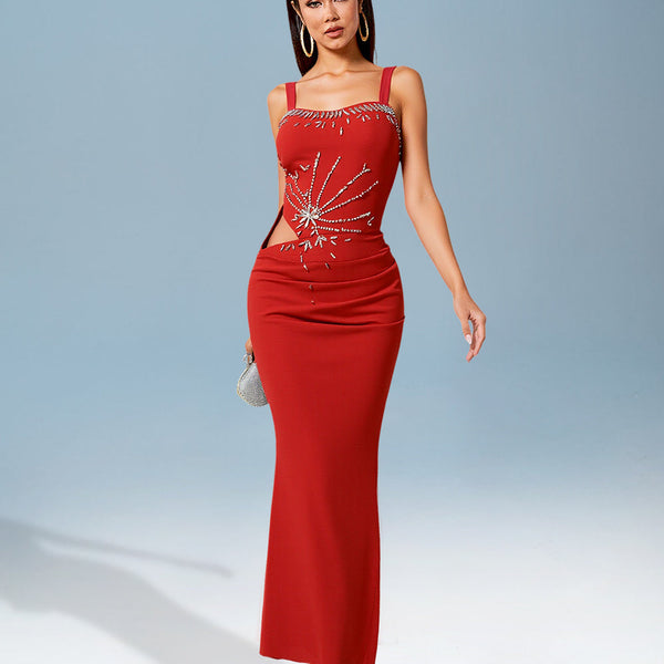 Backless mermaid-style bandage dress