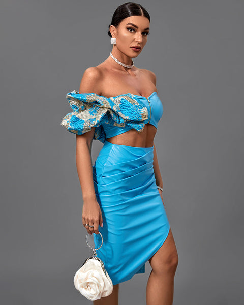 Asymmetric Short Sleeve Hook and Loop Set Focused on Shaping